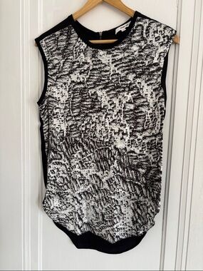 Helmut Lang Black & White Print Blouse